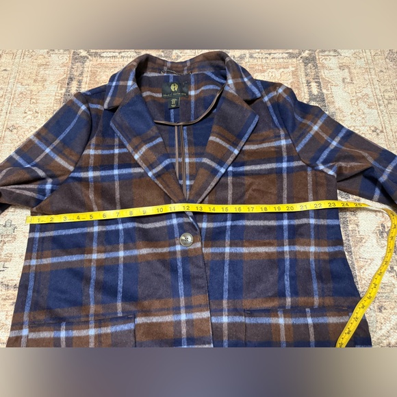 House of Harlow 1960 Plaid Trench Coat in Brown and Blue - Picture 6 of 13